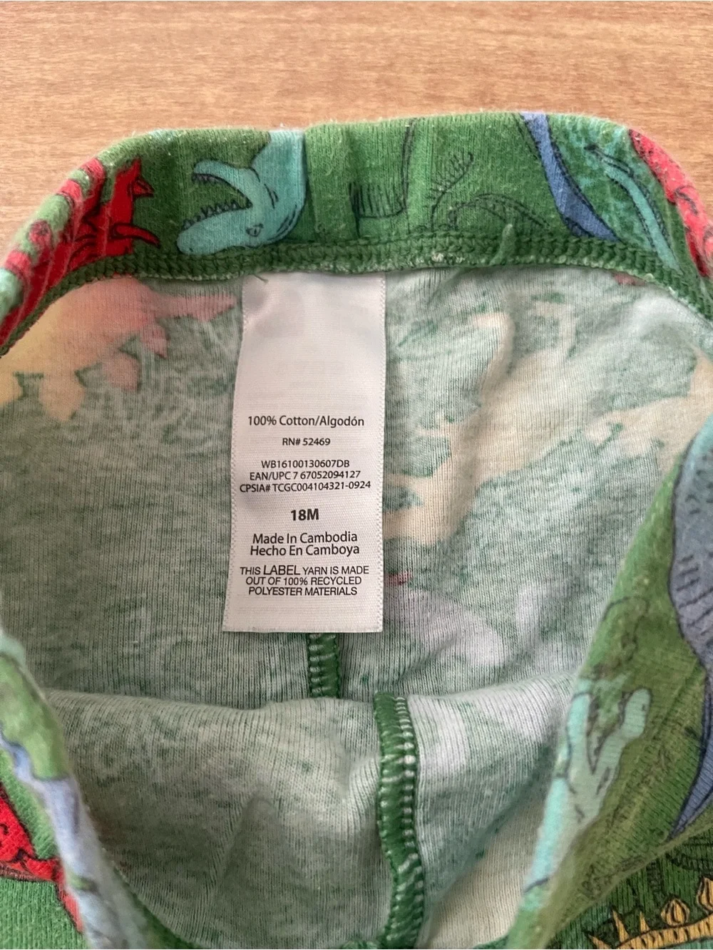 Toddler Boy Green Dinosaur Pajama Set Wonder Nation Size 18M